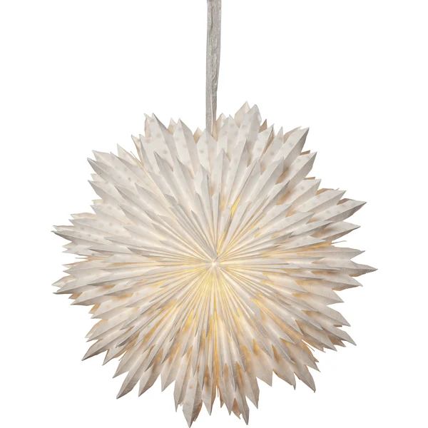 Adventsstjärna Pappersstjärna återvunnen bomull 60 cm krita