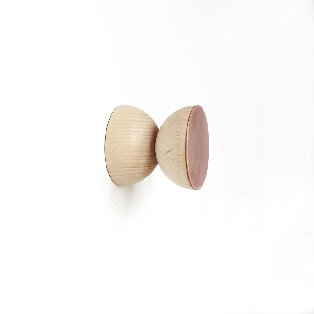 Beech Wood & Terra cotta Wall Hook / Knob Industrial Design