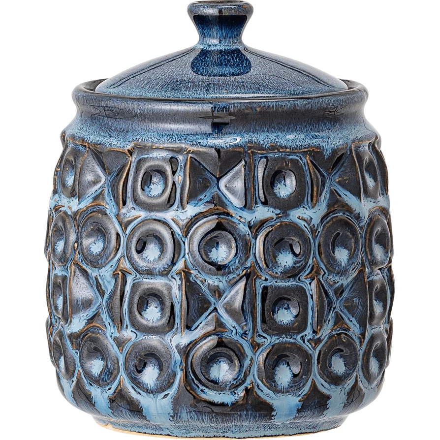 Bloomingville Nena Burk Med Lock Kobolt Stengods 1 l