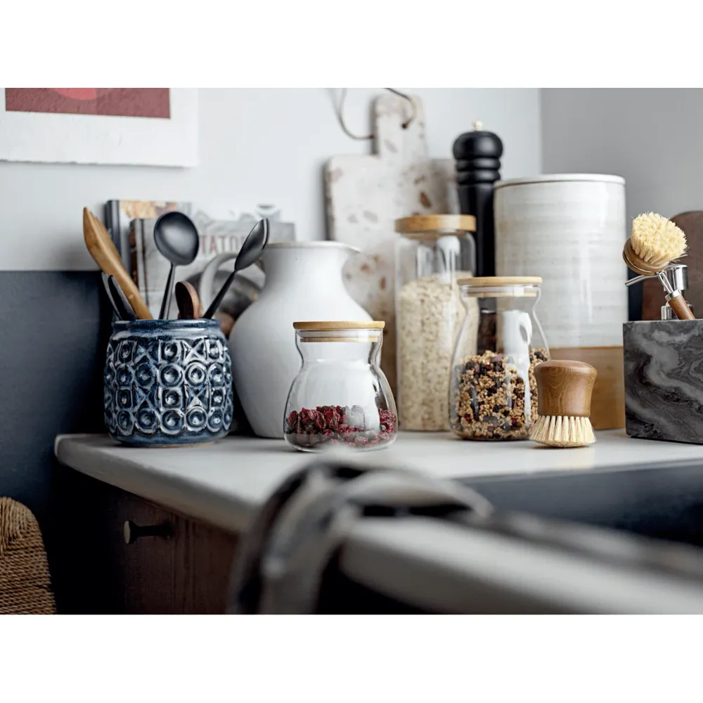 Bloomingville Nena Burk Med Lock Kobolt Stengods 1 l