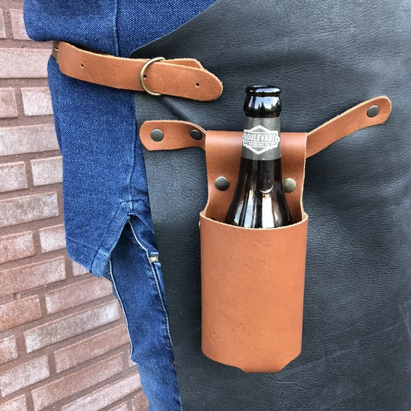 Bottle Holder Cognac Brushed Nickel