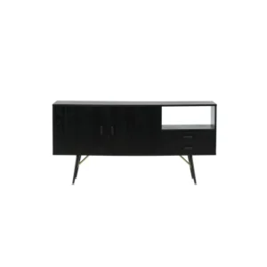 Byrå Venture Home Aurum Svart med Mässingsdetaljer 160x80 cm