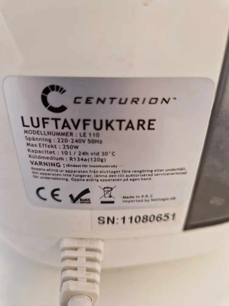Centurion avfuktare 230V 250W