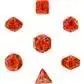 Chessex Vortex 7-Tärningsset - Coral med Svart