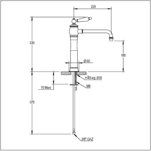 Engreppsblandare krom Horus Eloise 3-Year Service Plan