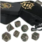 ENHANCE Bordsrollspel 7pc DnD Metalltärningsset med Fodral och Tärningspåse