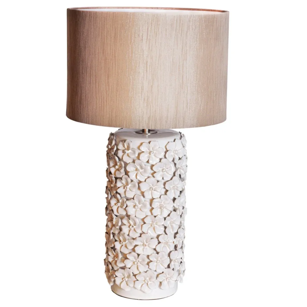 Fiore bordlampa H54 cm ecru
