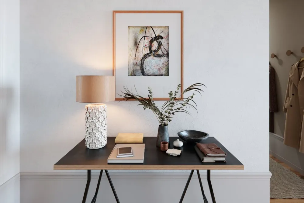 Fiore bordlampa H54 cm ecru