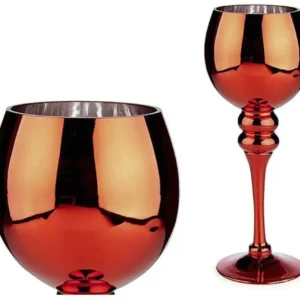 Giftdecor Glasljusstake 30Cm - Röd Glans