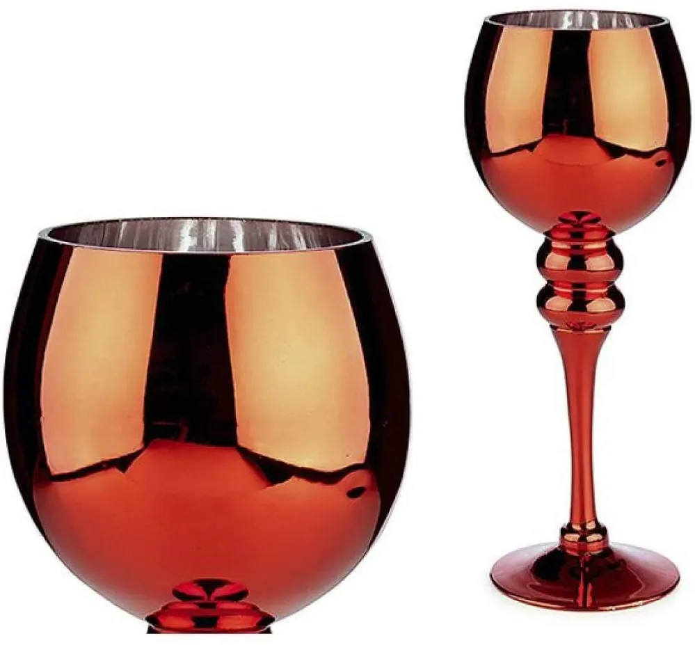 Giftdecor Glasljusstake 30Cm - Röd Glans