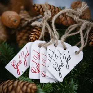God jul-etiketter i trä