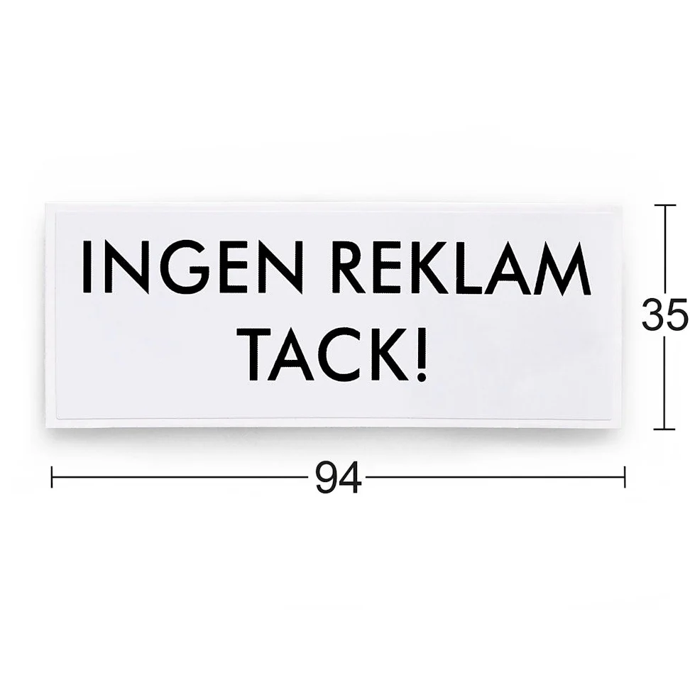 Heavy Duty Dekal "INGEN REKLAM" Snö
