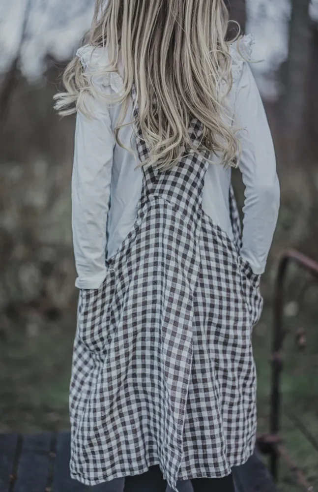 Heavy Duty Linge Particulier, japanese kids apron, Chocolate Gingham