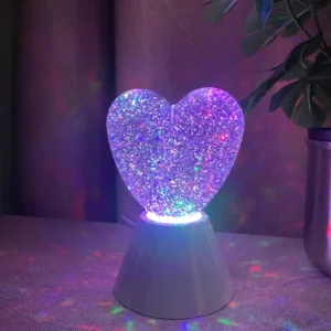 Hjärtglitterlampa 11x10x15 cm