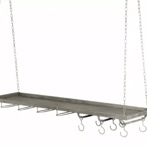 Hängande hylla med krokar och vinglashållare 100 cm HH