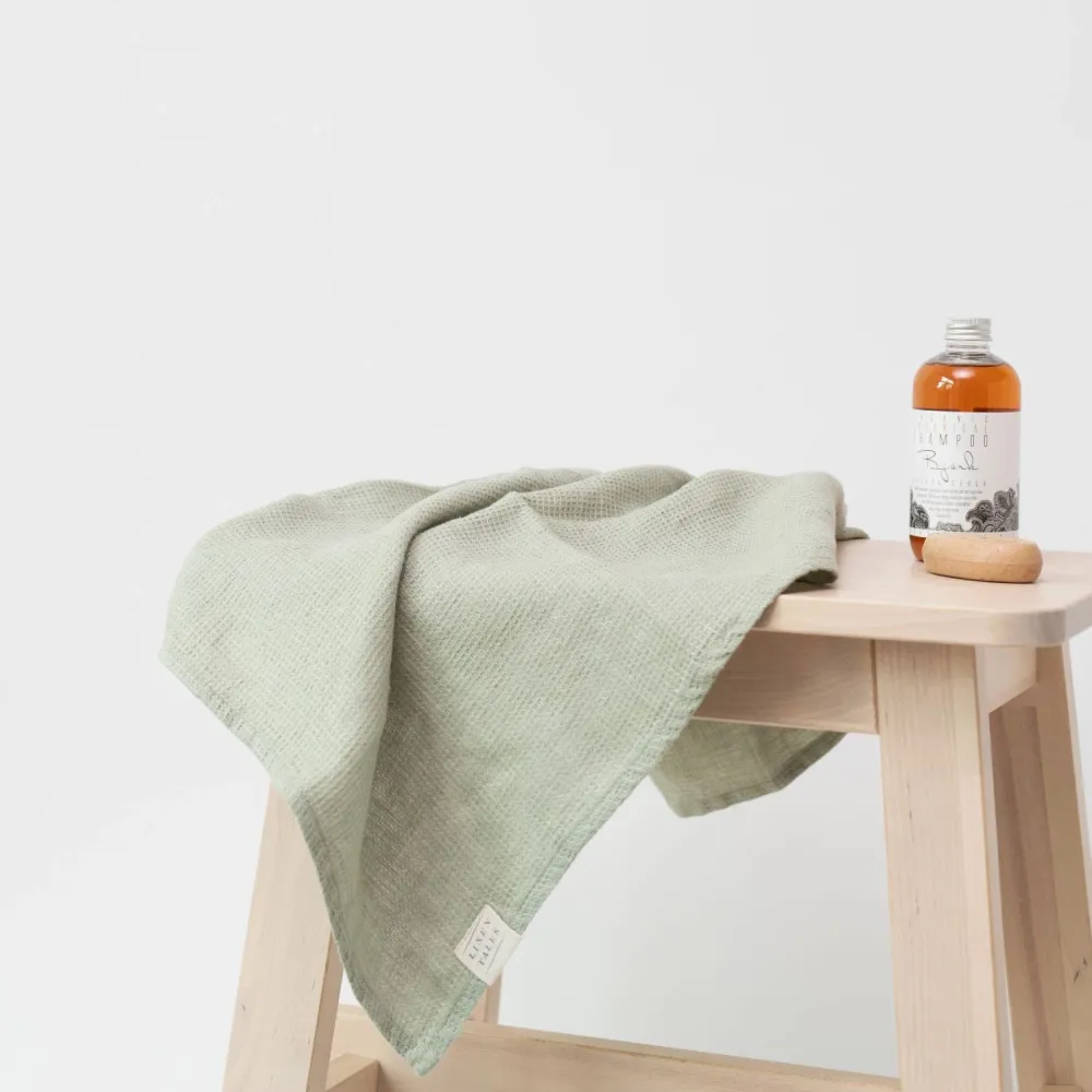 Honeycomb Premium Waffle Towel - Sage Work Light 75x125