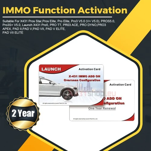 2 års IMMO-funktions aktiverings service X431 Pro5/ PAD VII/ PAD V Elite/Pro elite/PRO