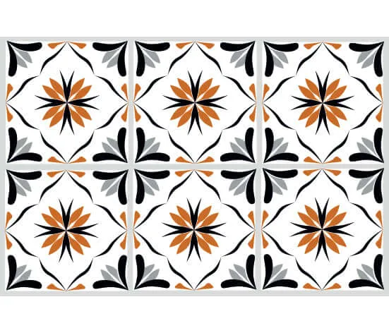Kakeldekor marockansk 4 coral 10x10cm