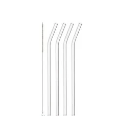 Knik Sugrör Glas 23cm fyra-pack inkl Borste