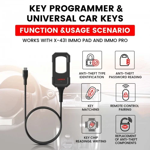LAUNCH X431 Key Programmer med Super Chip og 4 sæt Automated Keys