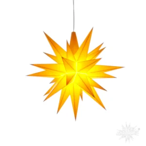 Liten adventsstjärna citron plast 13 cm
