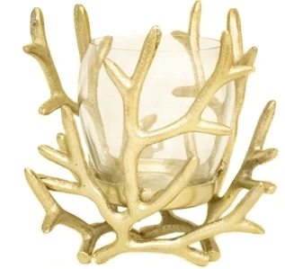 Ljuslykta korall i guld