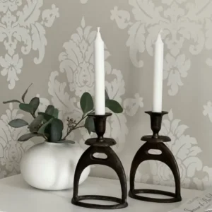 Ljusstake Stigbygel Bränd Antique finish 2-pack 14x9x20cm