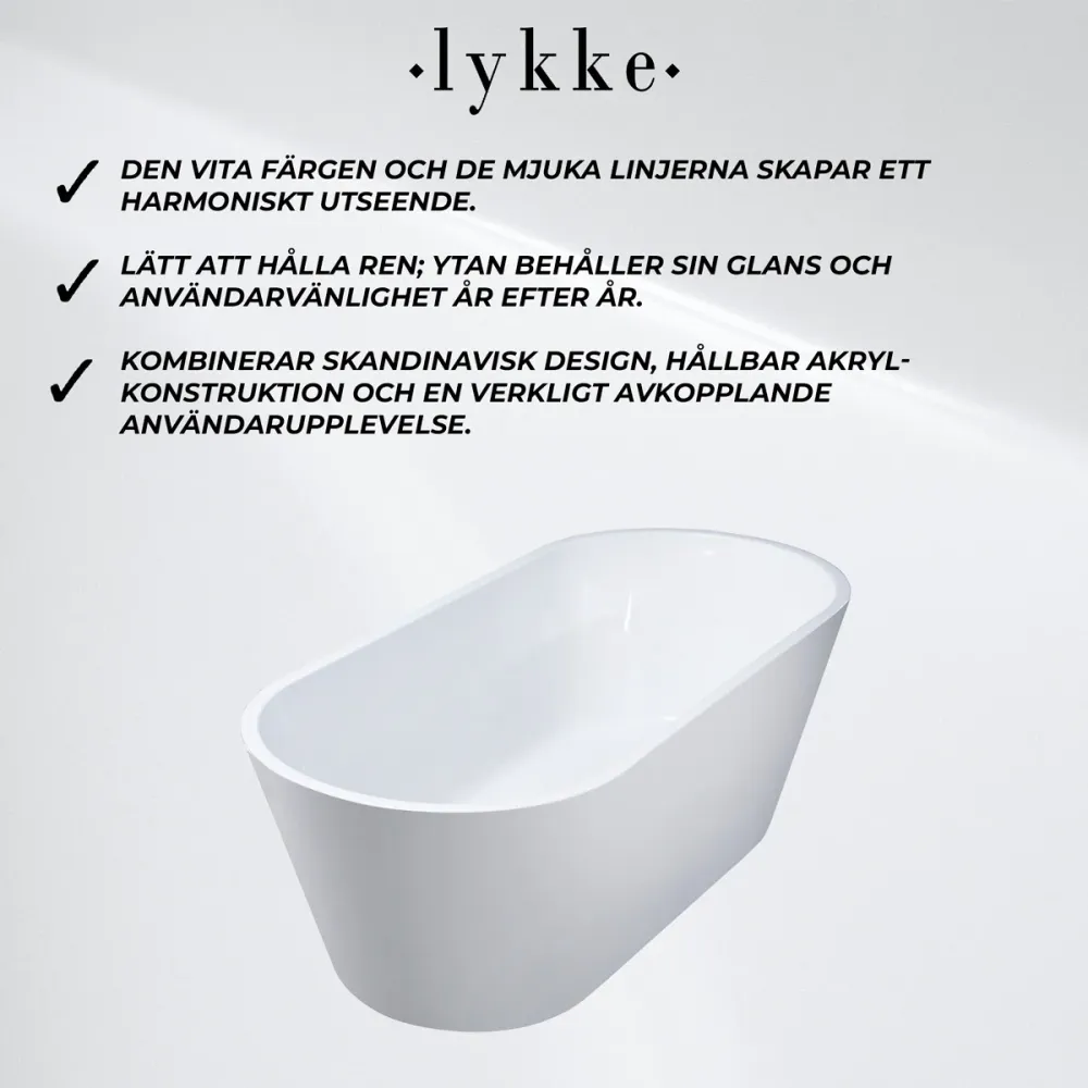 Lykke Badkar Polar Luxury 1700x750x580mm, vit