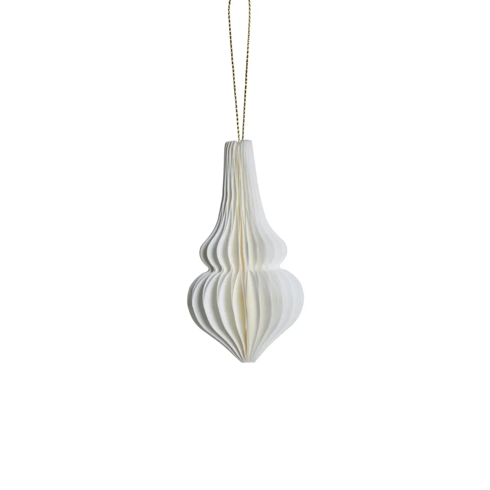 Magnetisk Poelle ornament H10 cm. benvit