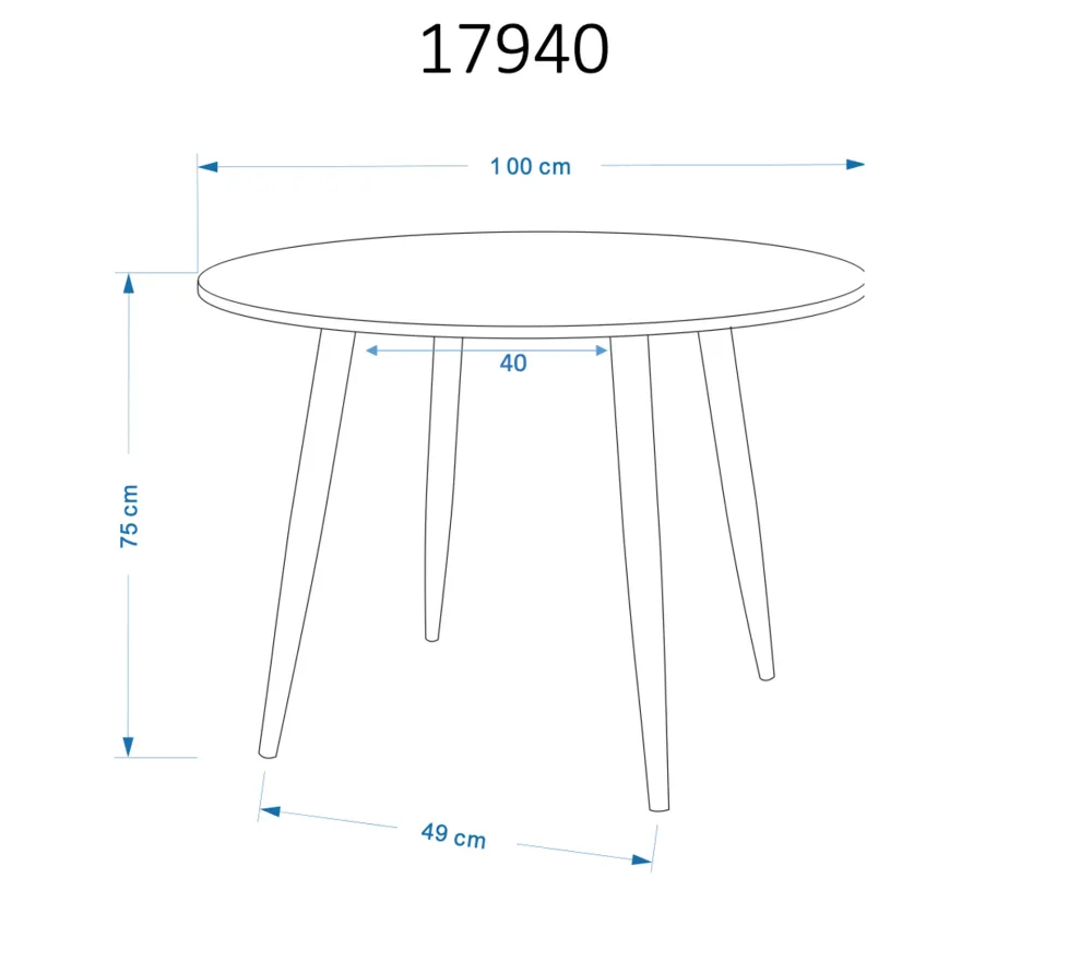 Matbord Venture Home Plaza Runt 100 cm