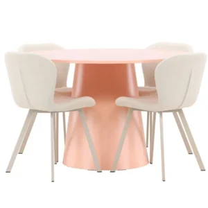 Matgrupp Venture Home Lanzo Runt 120 cm med 4st Lilja Stolar