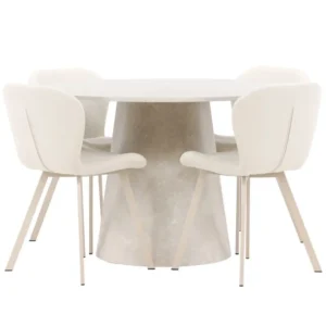 Matgrupp Venture Home Lanzo Runt 120 cm med 4st Lilja Stolar