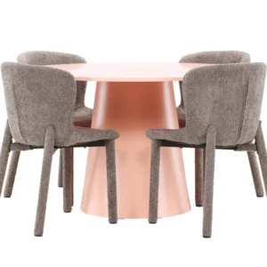 Matgrupp Venture Home Lanzo Runt 120 cm Rodnad med 4st Astoria Stolar