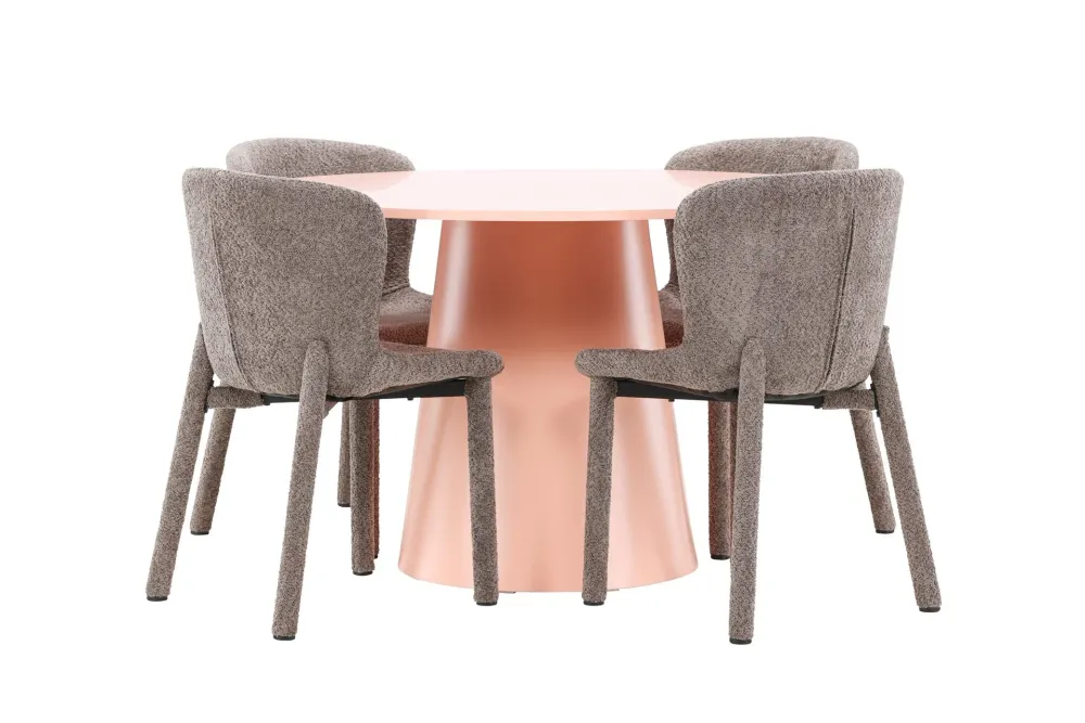 Matgrupp Venture Home Lanzo Runt 120 cm Rodnad med 4st Astoria Stolar