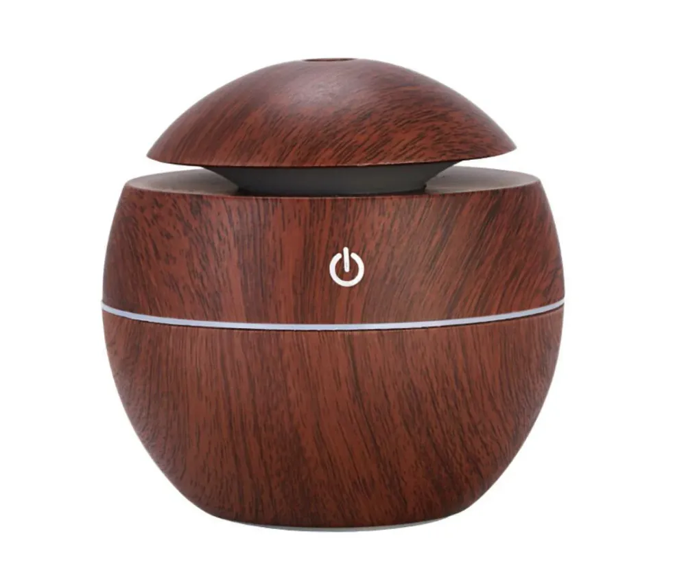 Multi-Function Luftfuktare med LED i trä Brown