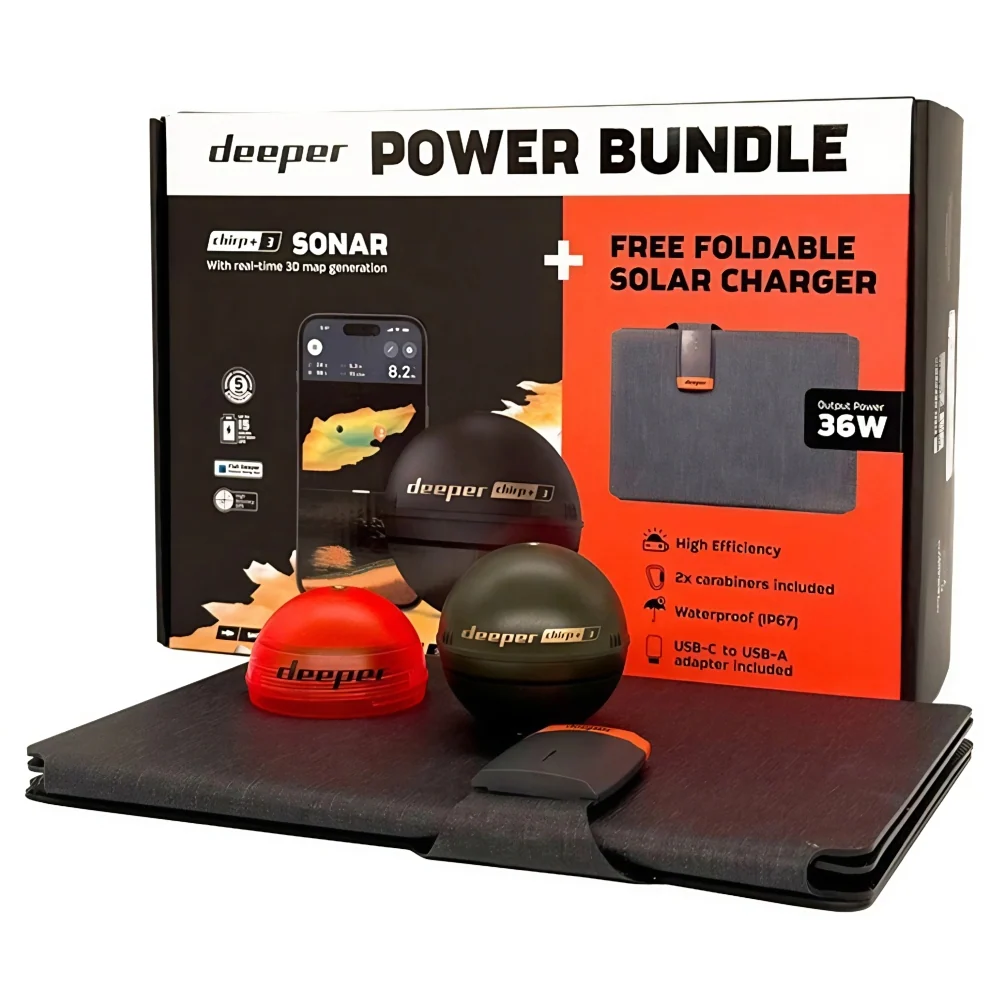 Multi-Purpose Deeper Connected Sonar CHIRP+ 3 Power Bundle