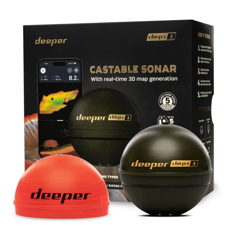 Multi-Purpose Deeper Connected Sonar CHIRP+ 3 Power Bundle
