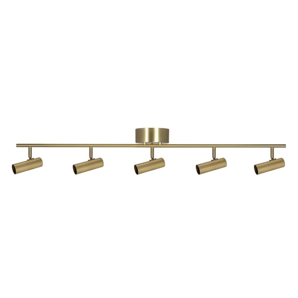 Plafond Hubble 5 Long Satinerad Mässing | Variable Speed | Overload Protection