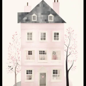 Poster hus salmon 2 21x30cm