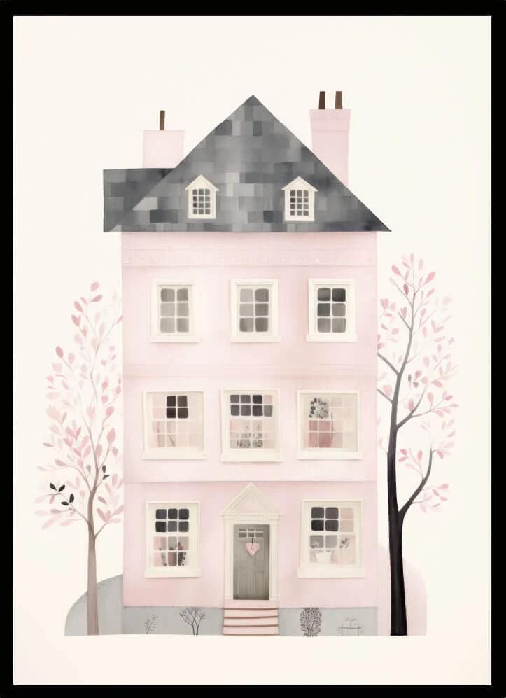 Poster hus salmon 2 21x30cm