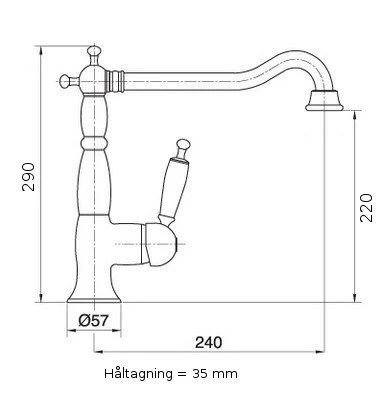 Precision Köksblandare hög i krom Oxford