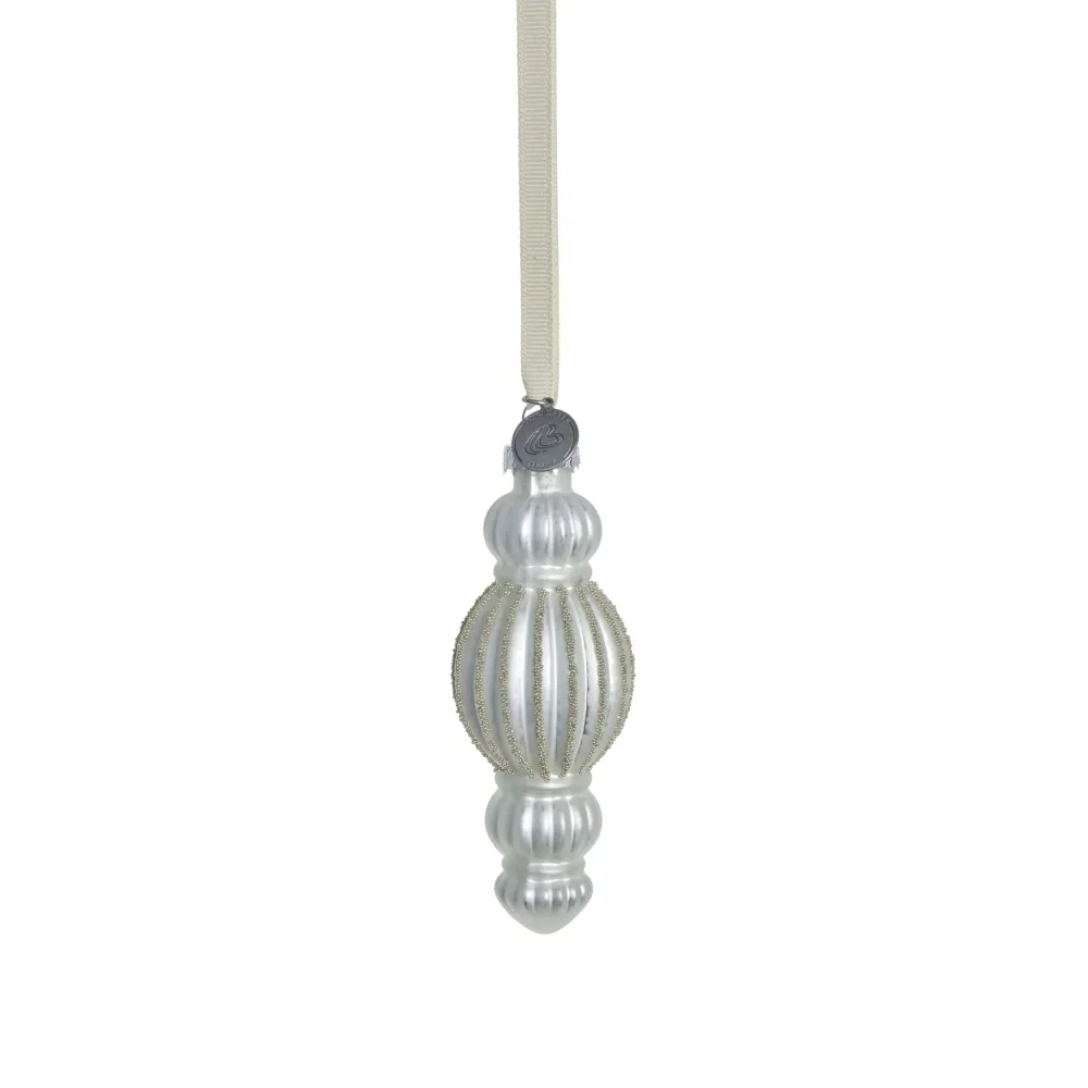 Professionell Kvalitet Perline ornament H11,5 cm. benvit