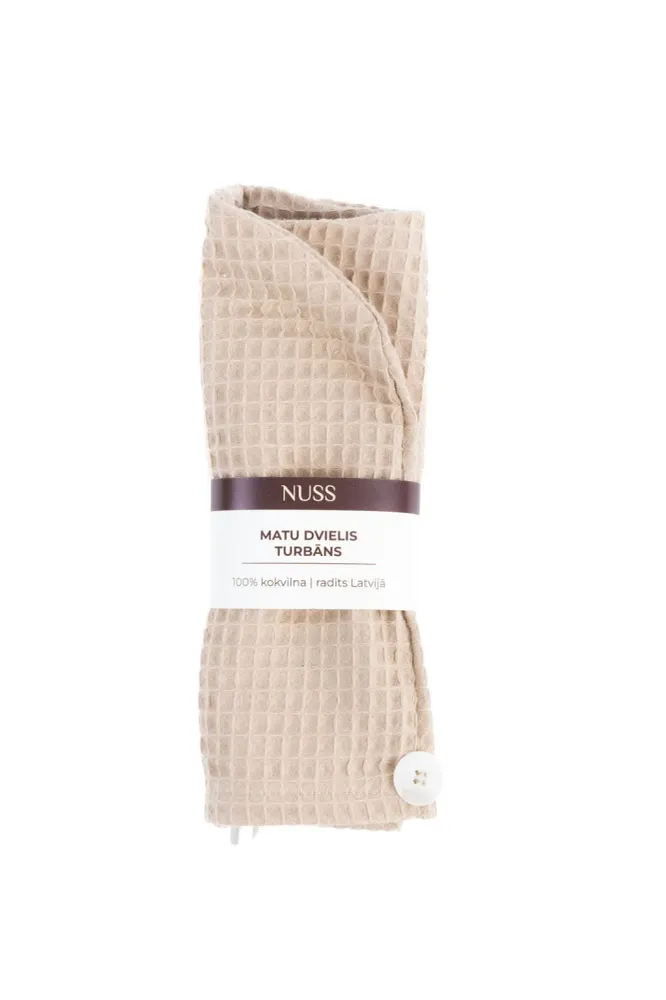 Ren bomull Waffle Hair Towel/Turban Cream