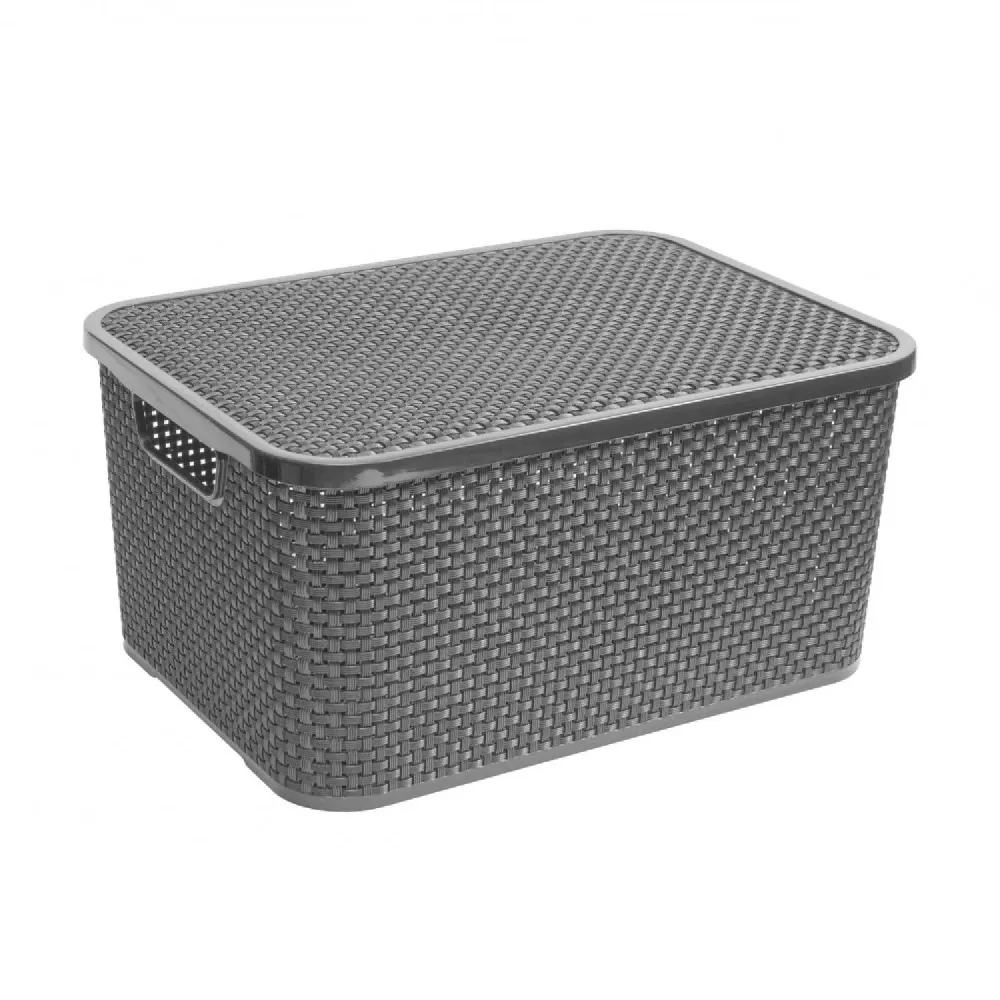 Rottingkorg BranQ med lock 19L antracit