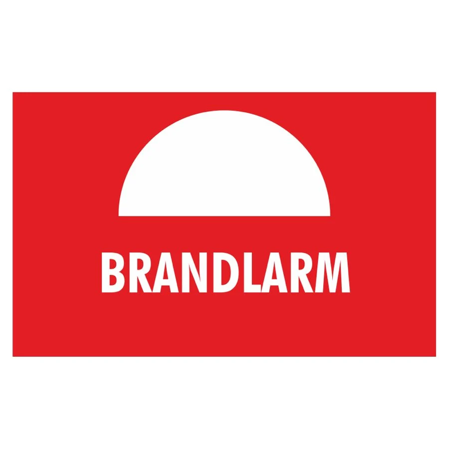 Skylt brandlarm 210x150mm