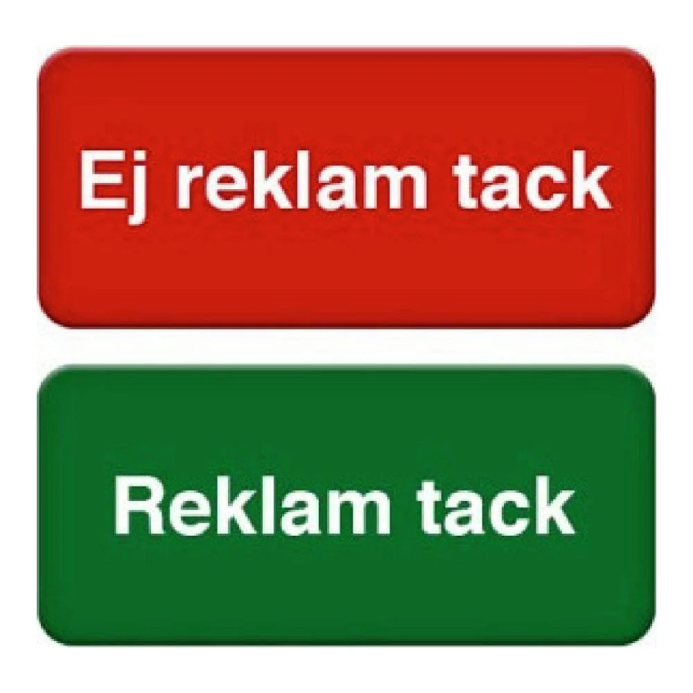 Skylt Reklam Ej reklam tack 14st