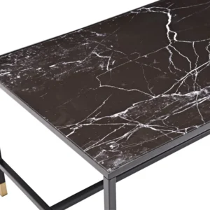 Soffbord Venture Home Dipp Rektangulärt 60x130 cm Onyx / Mässing