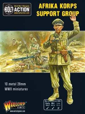 Trådlös Bolt Action - Afrika Korps Support Group (HQ, Mortar & MMG)