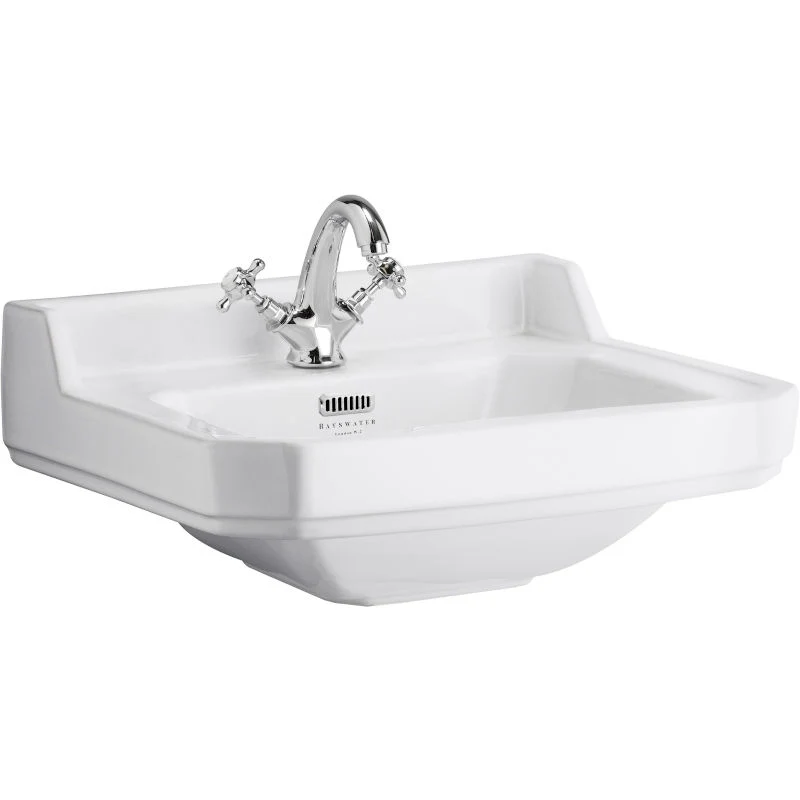 Tvättställ Fitzroy 56 Cm Med Piedestal - Ett Blandarhål