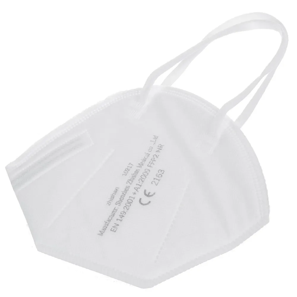 Uppsättning med 50 vita FFP2-filtermasker